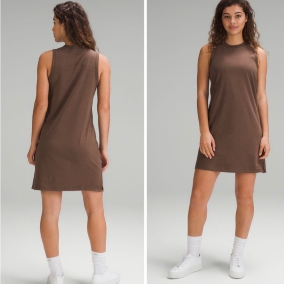 Lululemon classic fit cotton blend dress Java brown 0 NWT - Picture 1 of 6